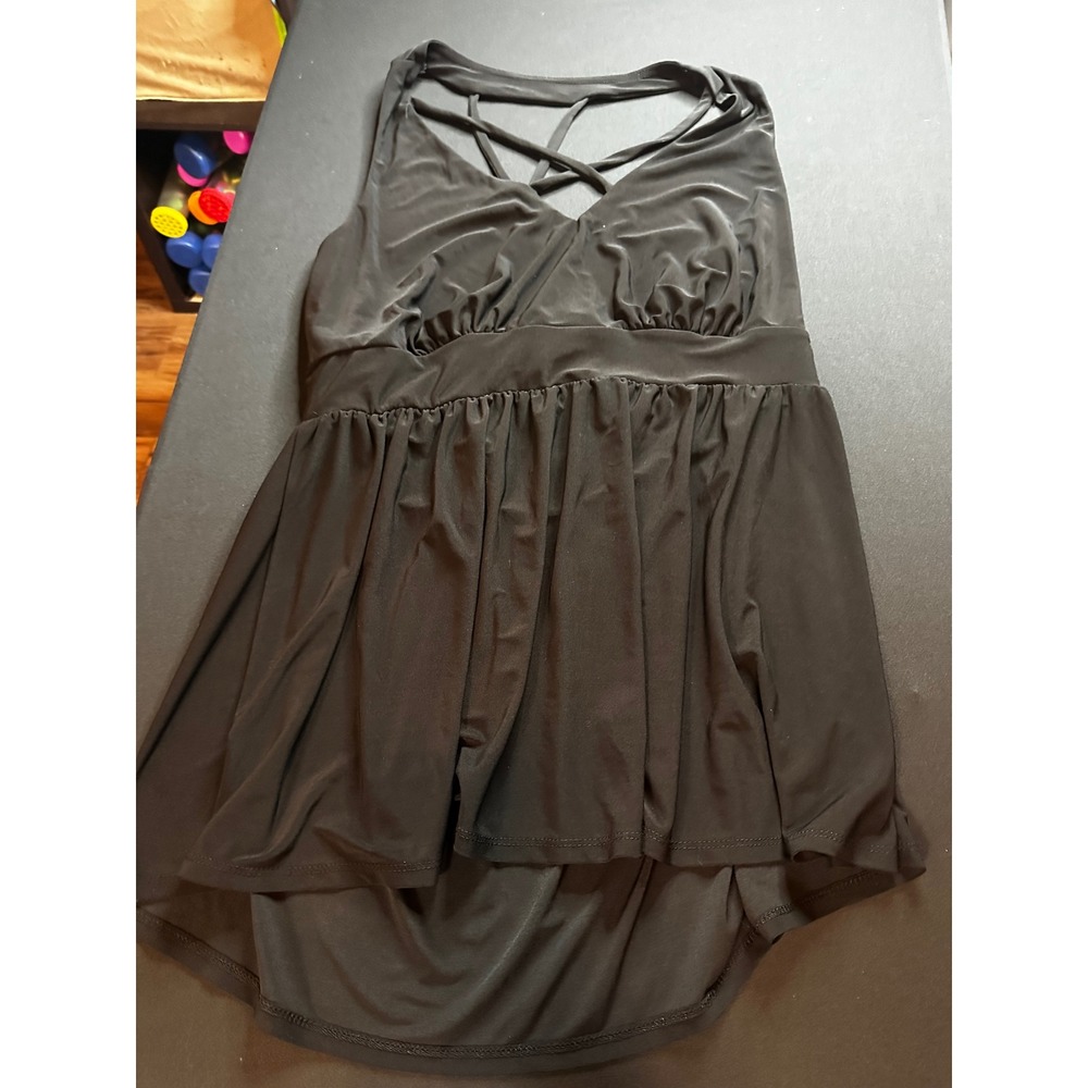 Torrid Black Strappy Back Empire Waist Babydoll Cami Top 1 726160